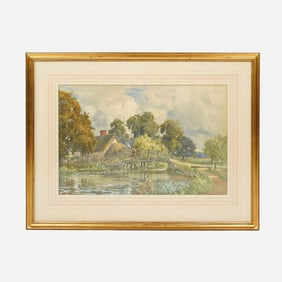 Neville Howard Walford Fishing Cottage Original Watercolor Painting