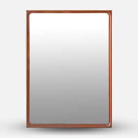 Mid Century Modern Sculptural Teak Wall Mirror