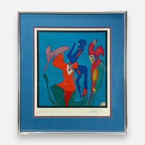 Mihail Chemiakin "Untitled - From St. Petersburg Carnival" Large Lithograph Framed Print