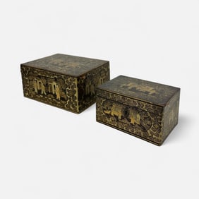 Two Antique Japanese/Chinese Lacquer Tea Boxes