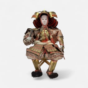 Large Antique 19thC Japanese Ningyo Doll w/Seat
