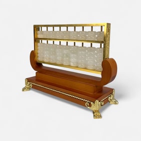 Chinese Crystal Glass and Brass Abacus