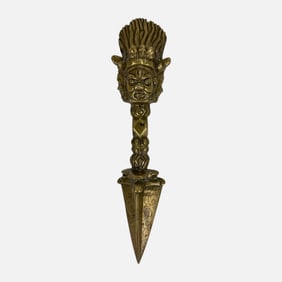 Antique Tibetan Bronze Phurba Ritual Ceremonial Dagger