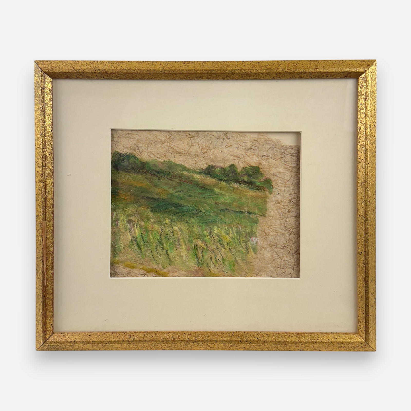 G. Fitzpatrick "Parsons Marsh" Original Oil Pastel on Handmade Paper: Pencil signed below image and titled. Frame does not house glass. Approx. sight size 5" x 6 1/2". Simple integrated shipping with LiveAuctioneers LiveShipping is now available. Bidders may still arran