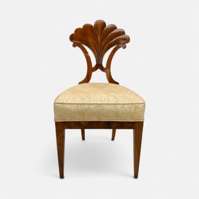 Antique Walnut Biedermeier Side Chair