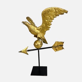 Antique 19thC Gilt Copper Eagle Weathervane
