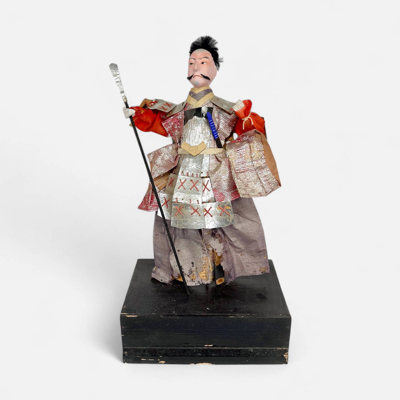 Antique 19thC Japanese Ningyo Doll in Wood Display Box