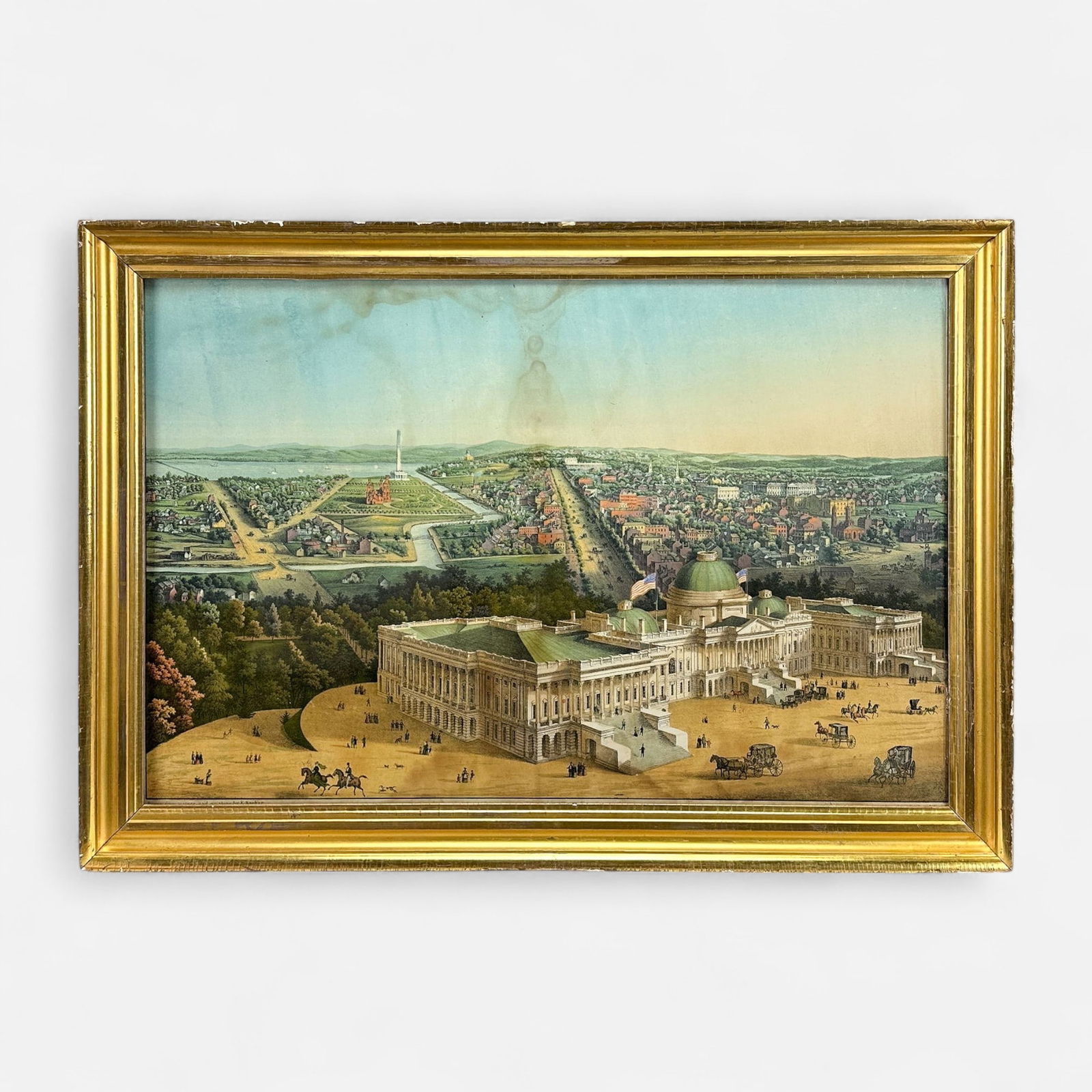 E. Sachse Antique 19thC "View of Washington, D.C." Lithograph Framed Print (1 of 10)