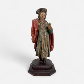 Antique Carved & Painted Wood Figure