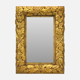 Fernando Ricci Italian Stamped Gilt Metal Rectangular Wall Mirror