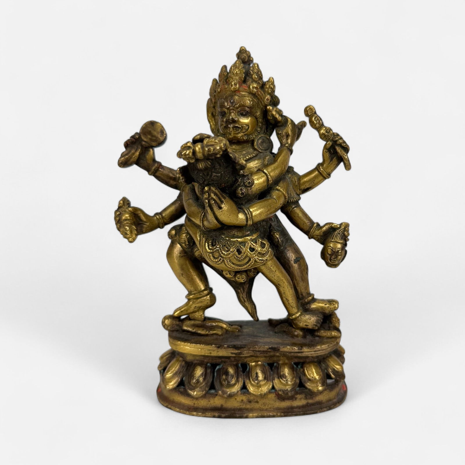 Antique Tibetan Gilt Copper-Alloy Figure of Chakrasamvara (1 of 6)