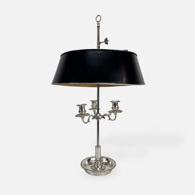Silvered French Bouillotte Candelabra Lamp