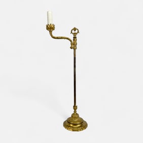 Gagneau of Paris Antique Gilt Bronze Adjustable Light Candle Holder