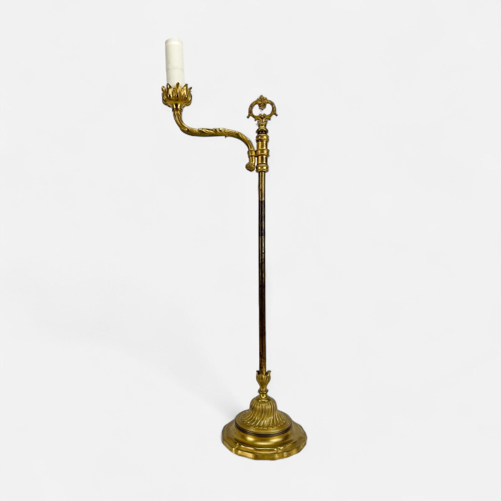 Gagneau of Paris Antique Gilt Bronze Adjustable Light Candle Holder (1 of 5)