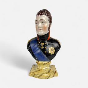 Antique Wood & Caldwell "Tsar Alexander I" Pearlware Bust