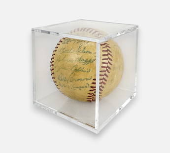 New York Yankees 1952 World Series Team Signed/Stamped Autographed Baseball: Fair as shown, with fading. Simple integrated shipping with LiveAuctioneers LiveShipping is now available. Bidders may still arrange their own shipping which may be more economical, please reach out t