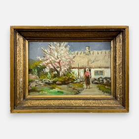 Artist Signed Impressionist Oil on Board Framed Painting