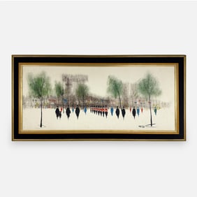 Fritz Ketz Large German Expressionist Oil on Canvas Framed Painting