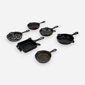 Six Griswold & Wagner Cast Iron Ashtrays