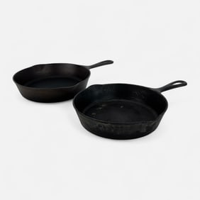 Antique Griswold "Erie" Cast Iron Skillets #6 & #7