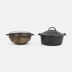 Griswold "Erie" & Wagner Cast Iron Dutch Oven and Scotch Bowl #781