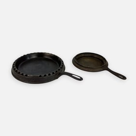 Antique Wagner Cast Iron Odorless Skillet #869 & Crepe-Ette Master Pan