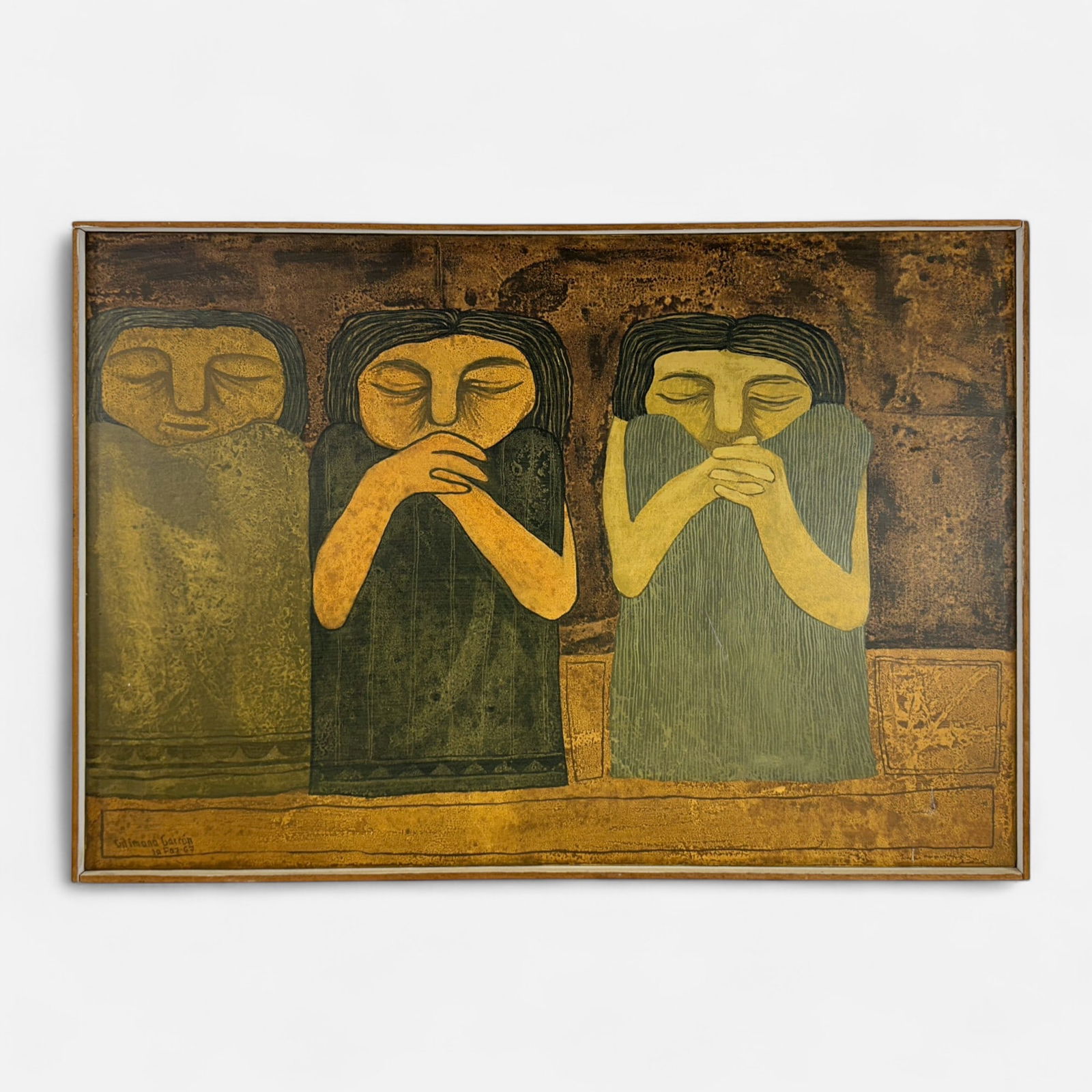 Gil Imana Garron "Tres Mujeres" 1967 Oil on Linen Framed Painting (1 of 6)