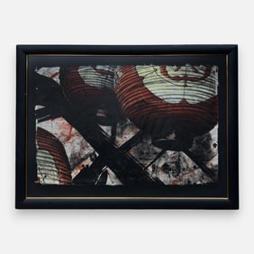 Daniel Kelly 1985 Lithograph "Criss Cross" Well Framed Print of Japanese Lanterns