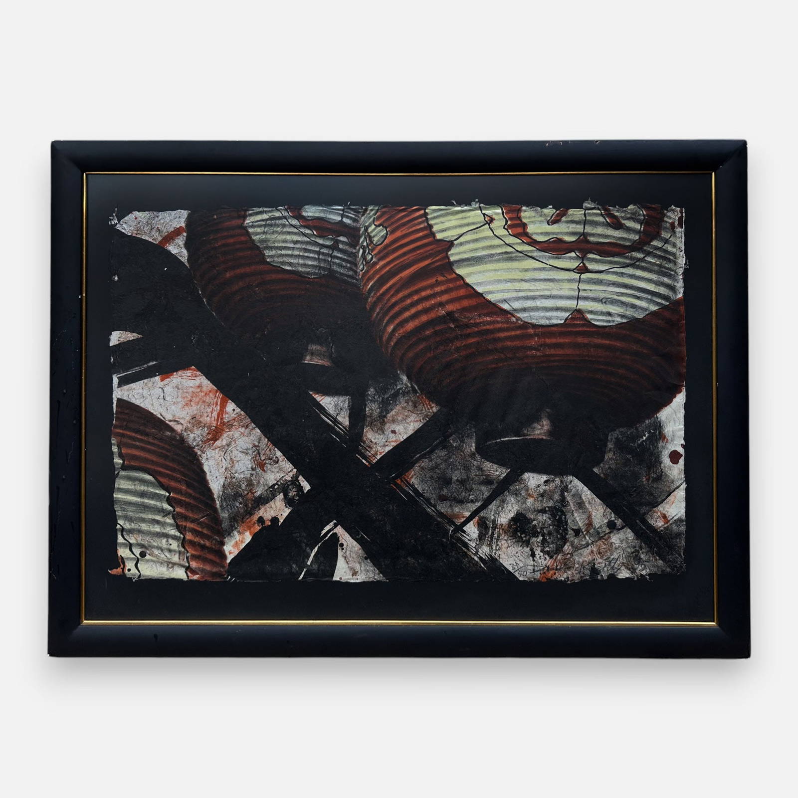 Daniel Kelly 1985 Lithograph \"Criss Cross\" Well Framed Print of Japanese Lanterns
