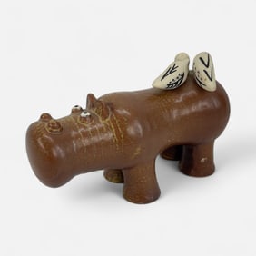 Lisa Larson Gustavsberg Sweden Hippo Scandinavian Art Pottery MCM Animal