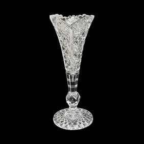 Hawkes American Brilliant Cut Glass Trumpet Vase