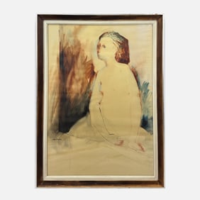 Julio Castillo Watercolor & Pencil on Paper Framed Painting