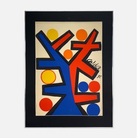 Alexander Calder "Asymmetry" 1972 Lithograph Framed Print