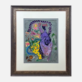 George Pocheptsov Original 1999 Mixed Media Framed Painting