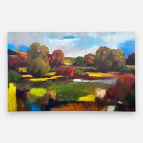Joro Petkov Impressionist Landscape Oil on Canvas Painting