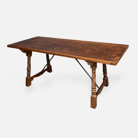 Antique Rustic Spanish Baroque Style Table