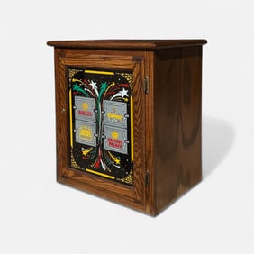 Light Up Oak Slot Machine Stand Base Bally's Stardust Golden Nugget Ceasars Palace