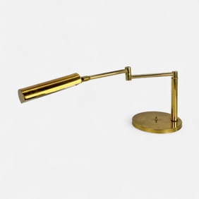 Vintage 1960s MCM Koch & Lowy Brass Swing-Arm Modernist Table Desk Lamp