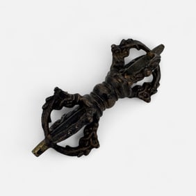 Antique Tibetan Bronze Vajra Buddhist Ritual Weapon