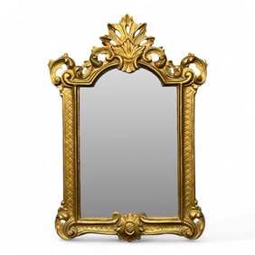 Carved Giltwood Square Louis XVI Carved Wood Wall Mirror