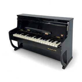 Professional Black Lacquer Miniature Toy Piano Made by Clear