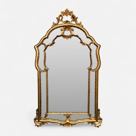 D. Milch & Son Rococo Style Gilt Wood Wall Mirror