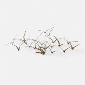 Curtis Jere "Birds in Flight" 1968 Brass Wall Sculpture