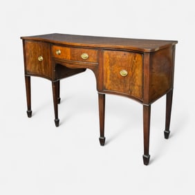 Antique 19thC Mahogany Serpantine Credenza