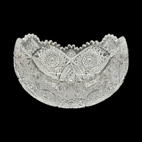 Antique American Brilliant Cut Glass Bowl, Late 19th Century