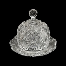 Antique Libbey American Brilliant Cut Glass Harvard Cheese Dish