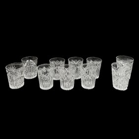 Ten Antique American Brilliant Cut Glass Tumblers/Cups