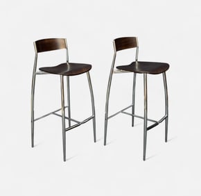 Pair Altek Italian "Baba" Modernist Contemporary Counter Stools