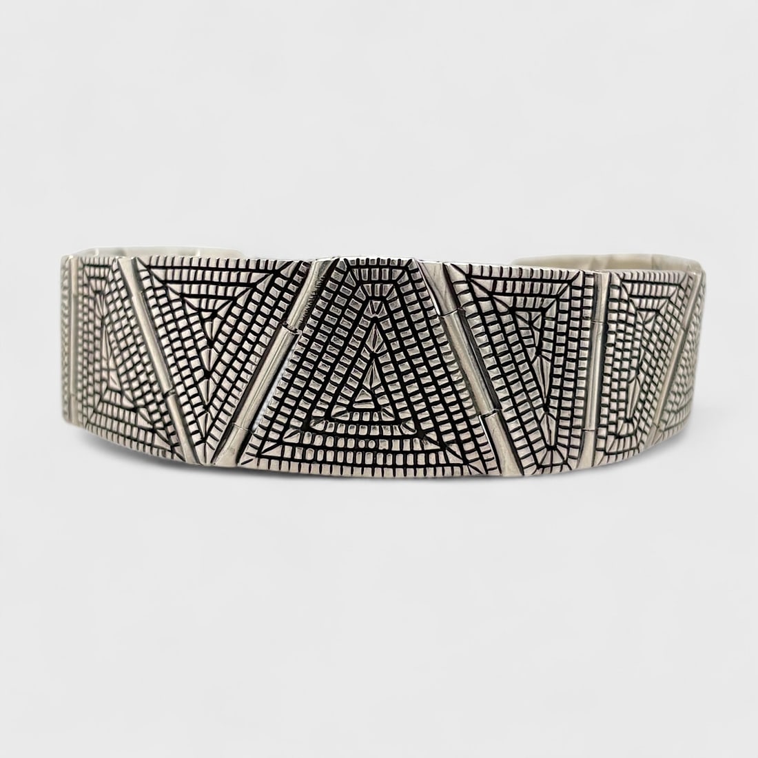 Sterling Silver Modernist Hinge Link Bracelet Signed El Tom (1 of 5)