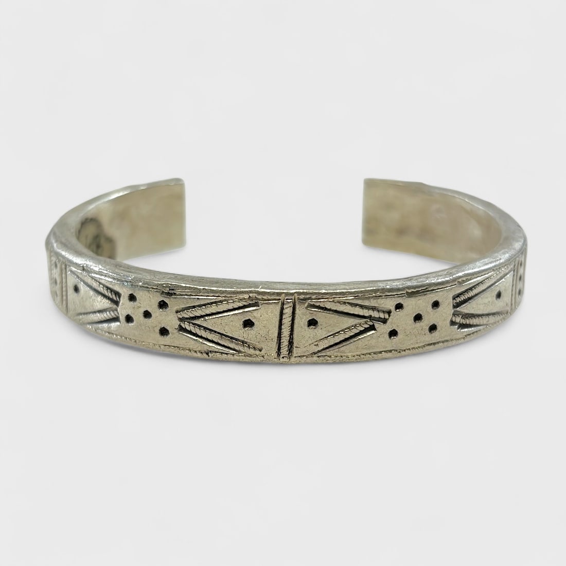 Antique Tribal Gemstone Ruby & Emerald Cuff Thick Gauge Bracelet (1 of 4)